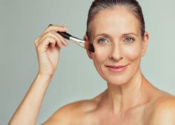 Mature R Mature lady with foundation for her skin type