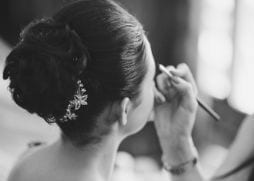 Long face shape hair style brides hairstyling in structured bun